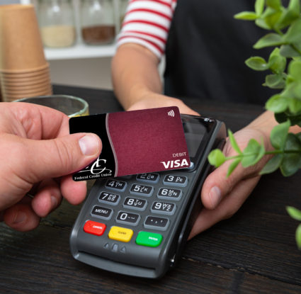 Making a purchase by tapping debit card