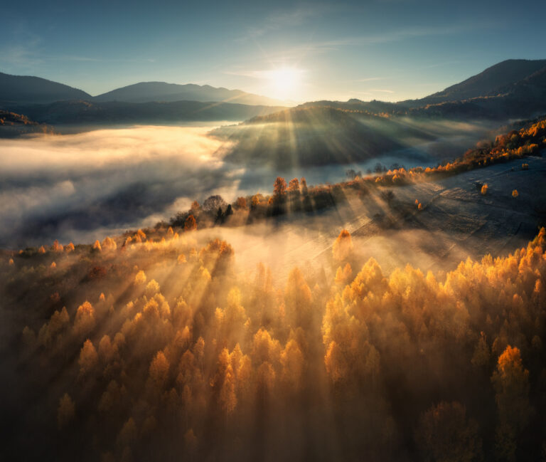 Sunrise over hills