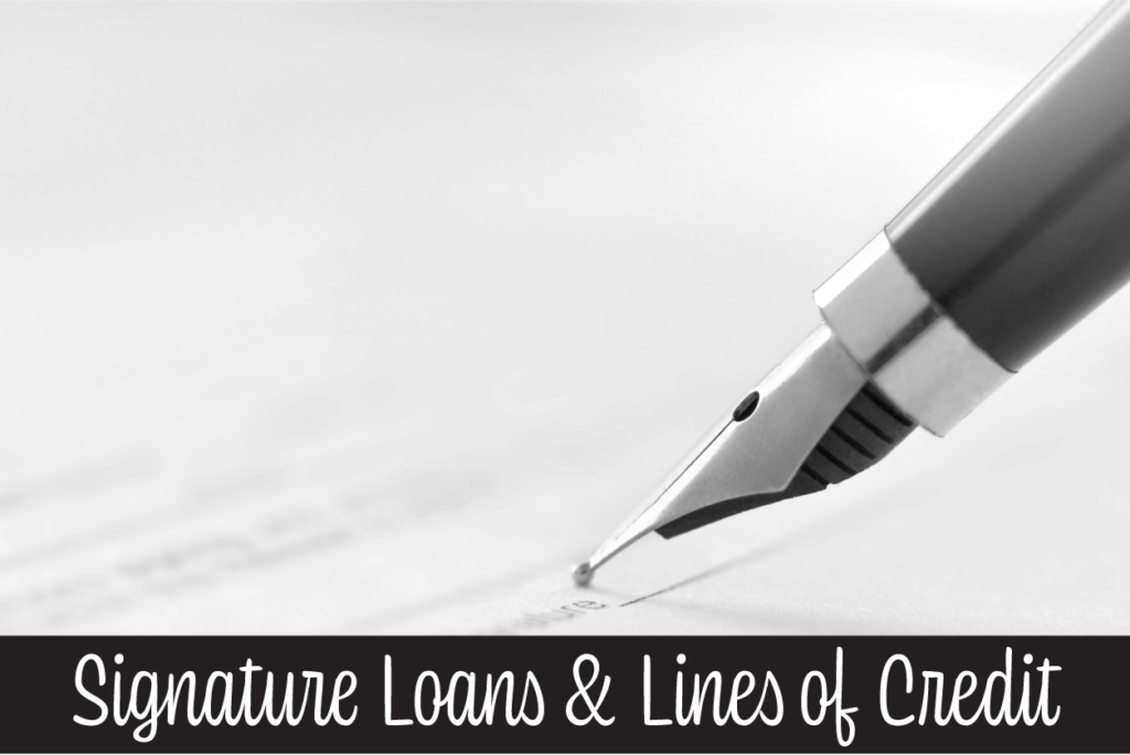 Signature Loans - Pen ready to sign document